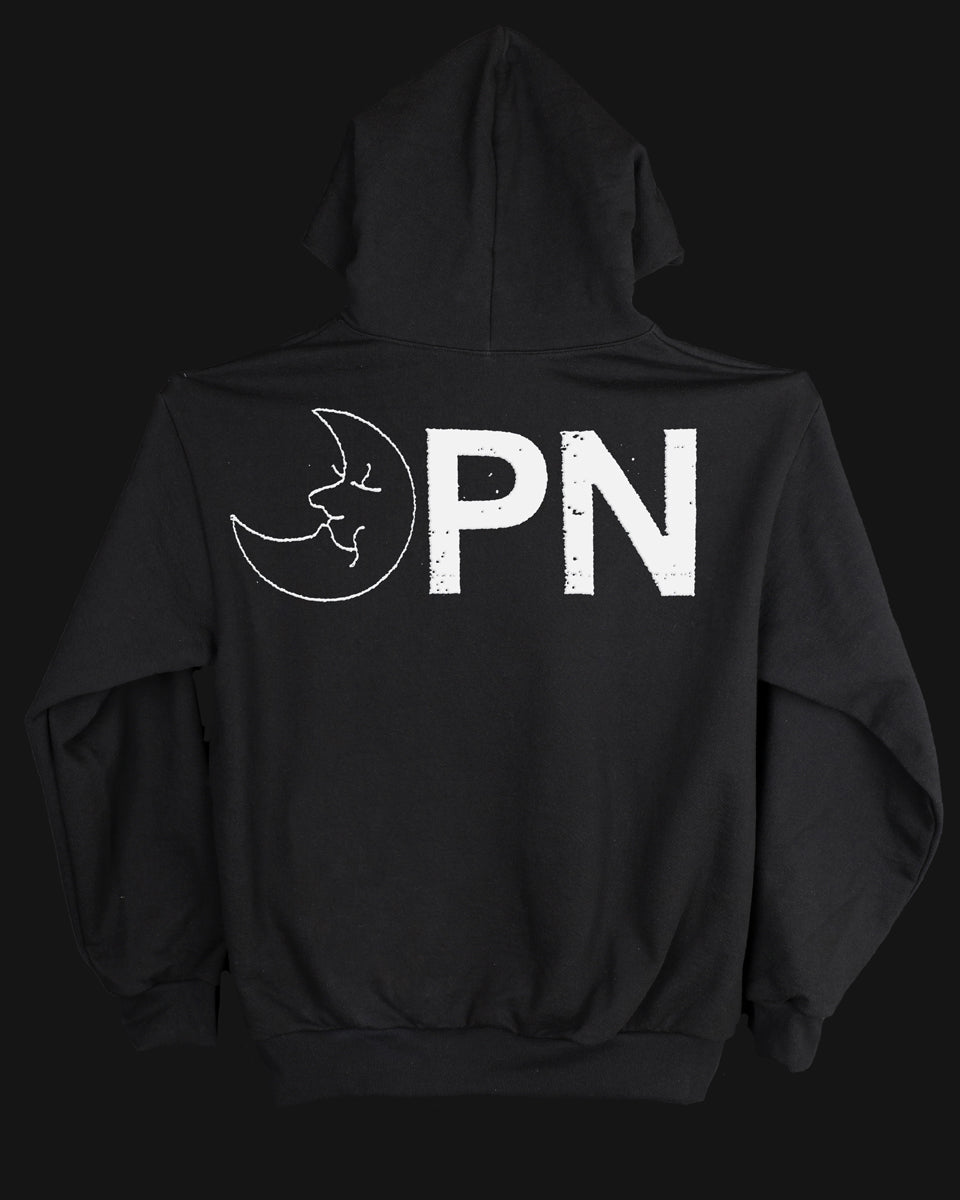 OPN Moon Logo - Black 14oz Heavy Weight Fleece Hoodie