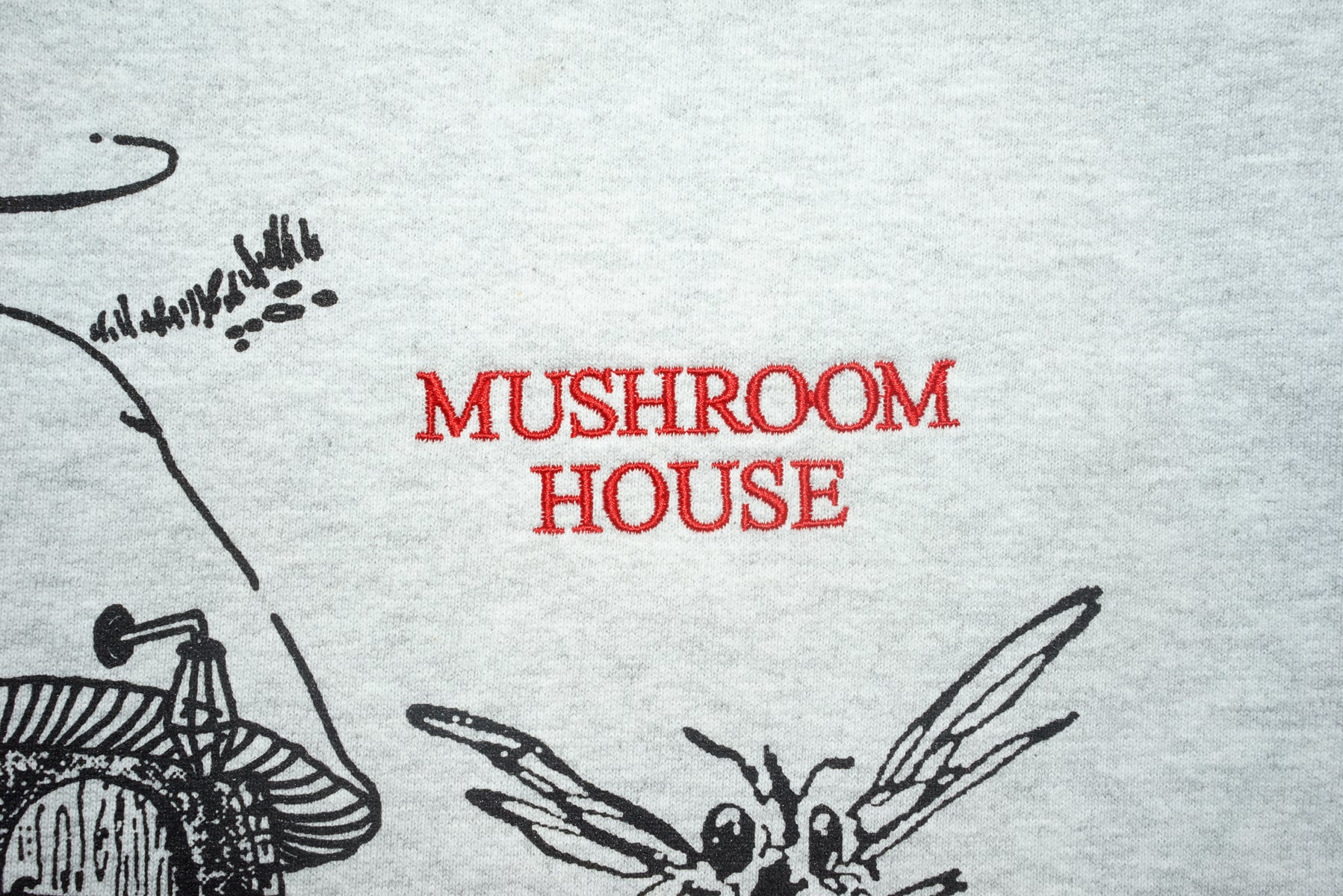 Mushroom House Logo (embroidered)(14oz heavy fleece)
