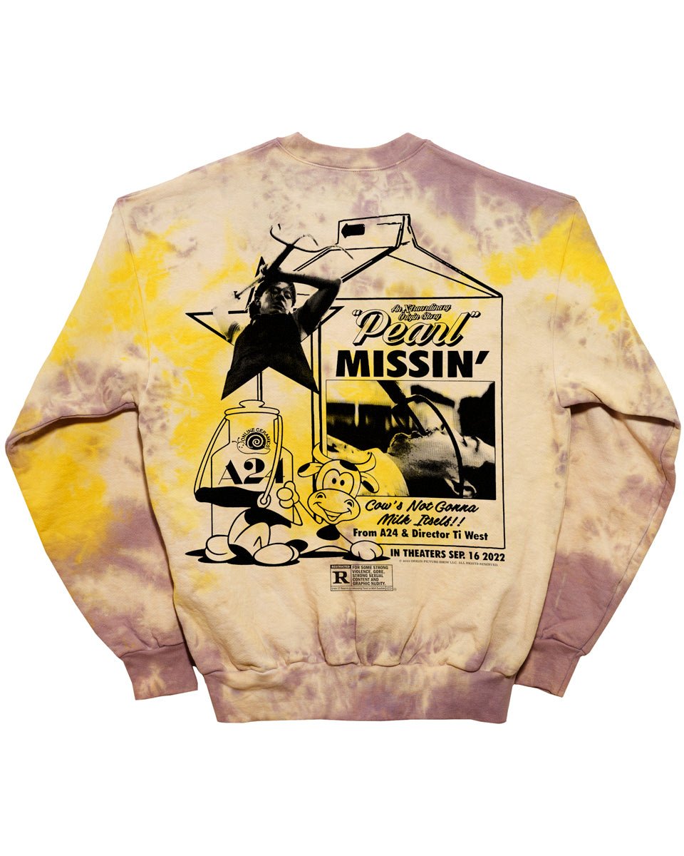 Pearl "Cow's Not Gonna Kill Itself" - 14oz Heavy Fleece Crew (hand dyed at our studio in LA)